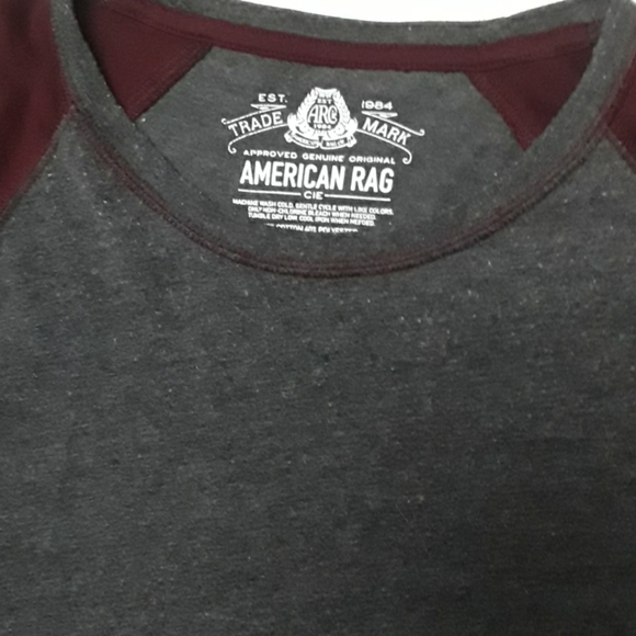 American Rag cranberry and gray t-shirt - Picture 2 of 5
